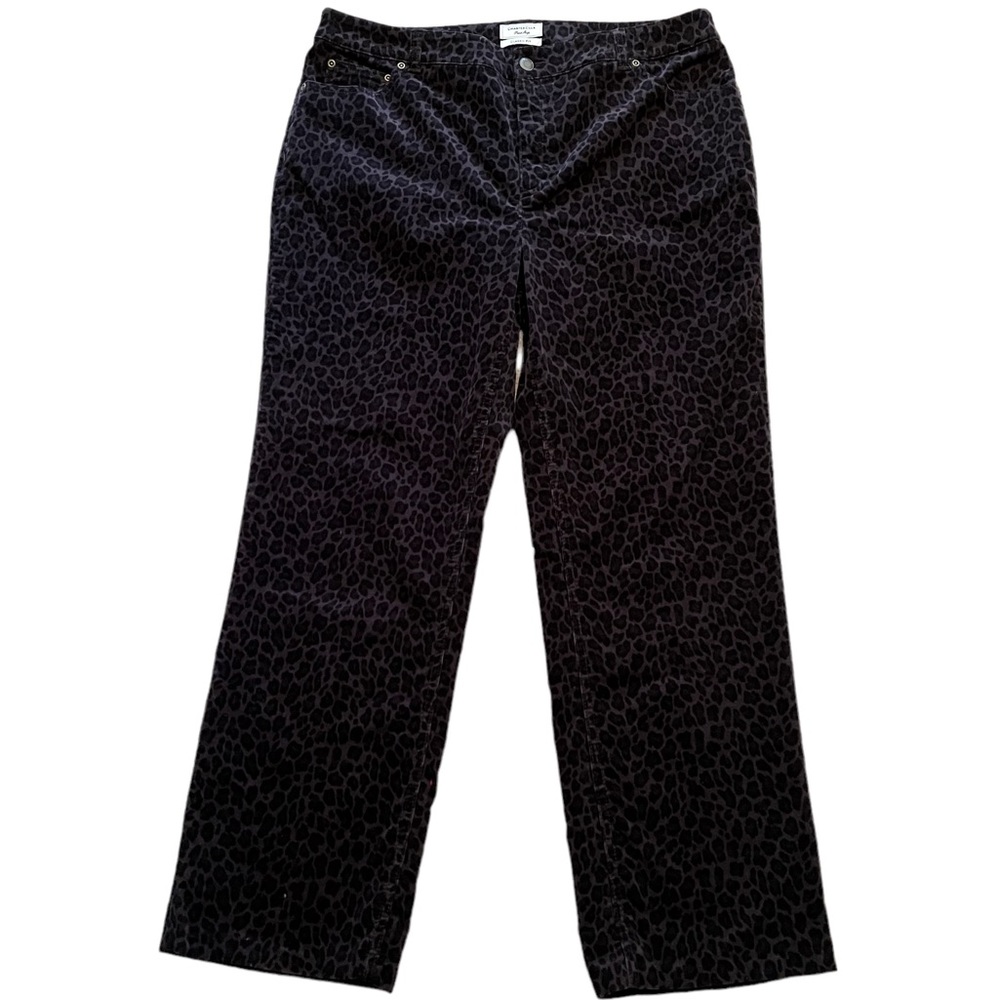 Charter Club "Classic Fit" Grey/Black/Brown Leopard Pinwale Corduroy Pant